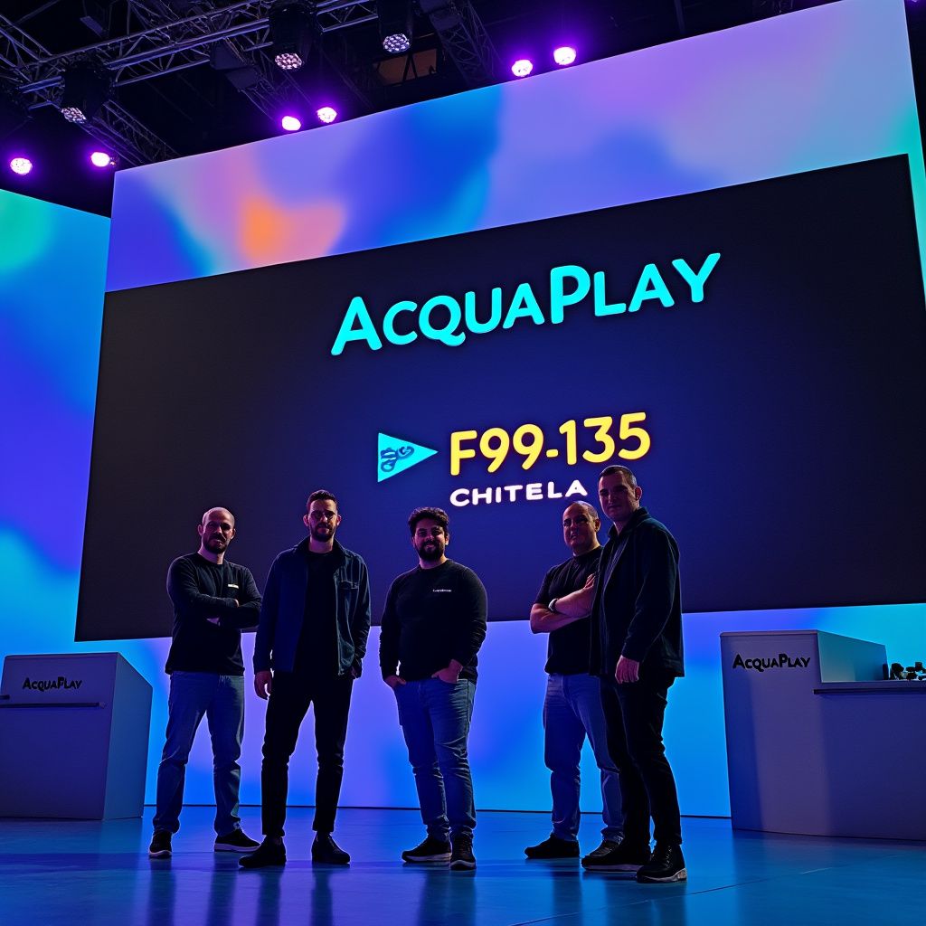 Il team di AcquaPlay durante un evento di lancio