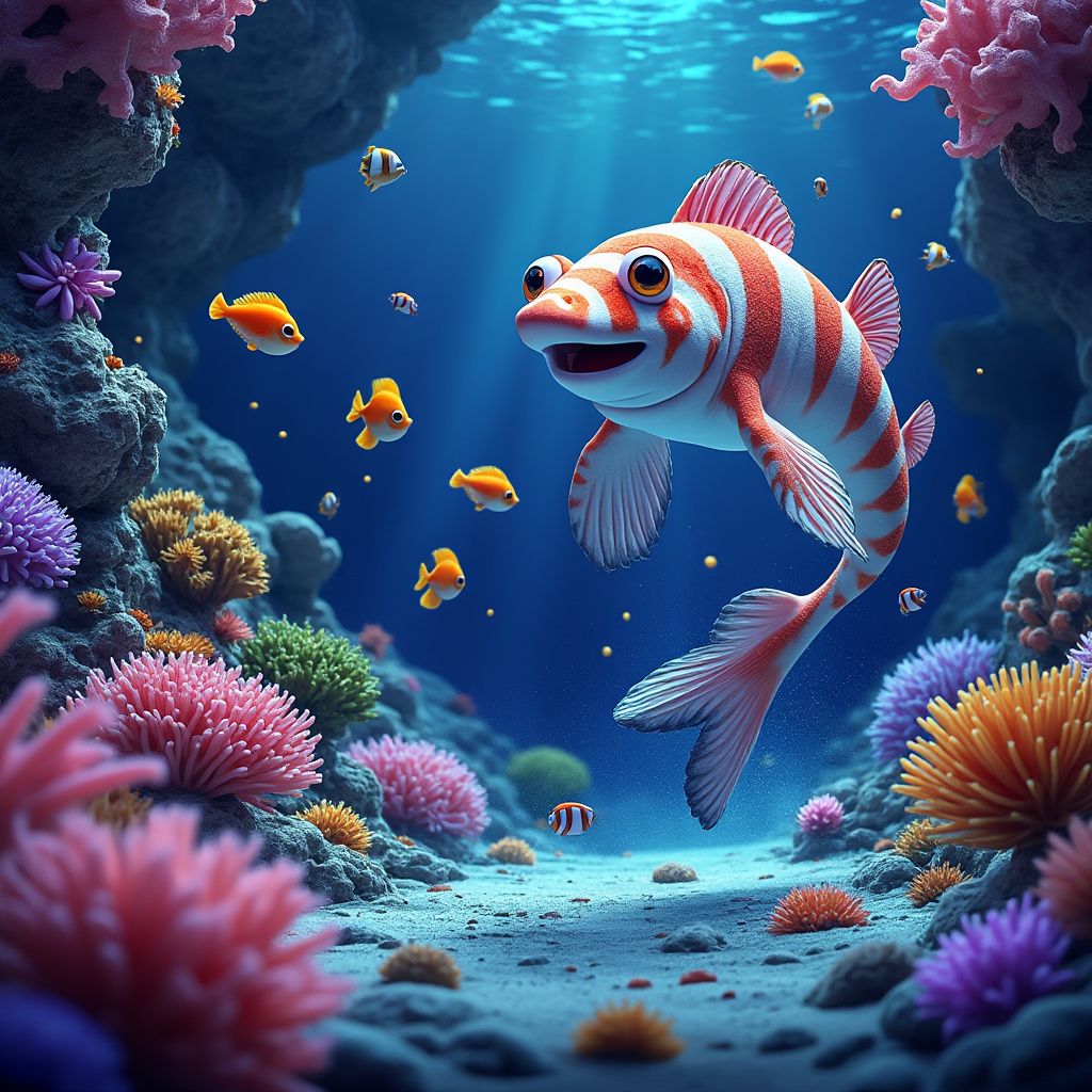 Screenshot della barriera corallina nel gioco